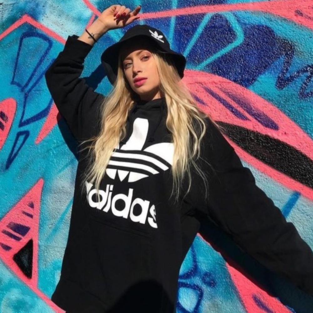 Adidas Black Trefoil Hoodie